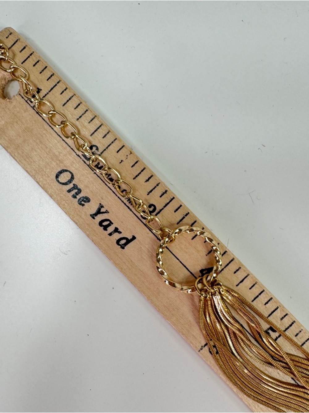 QVC Heishi Liquid Gold Multi Strand Necklace Gold Tone Snake Chain Lariat Opera - Picture 9 of 10